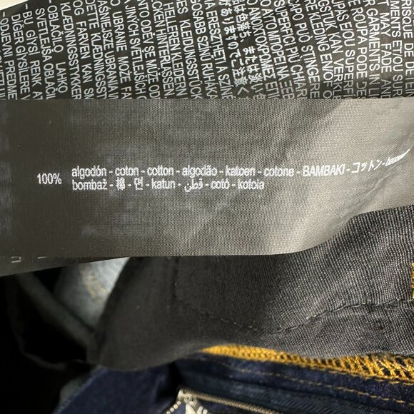 Zara Cropped 90s Jeans 2 High Rise Waist Raw Frayed Hem Dark Wash Blue Denim NEW - Picture 11 of 12